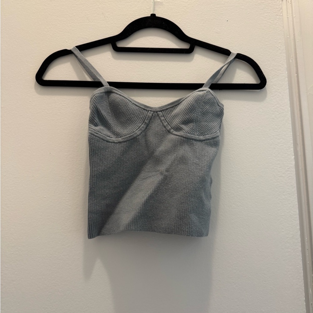 Corset cropped sweater tank